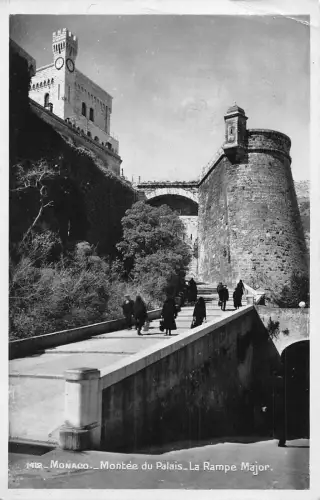 B241 Monaco Montee du Palais Rampe Major RPPC Vintage Postkarte