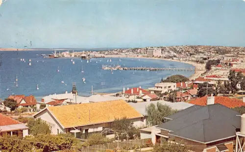 B243 Australien 1966 Panoramablick auf Port Lincoln Vintage Postkarte