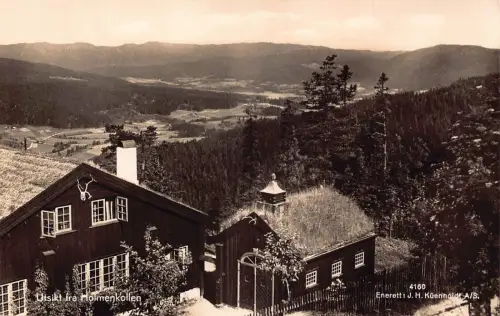 B244 Norwegen Utsikt fra Holmenkollen RPPC Vintage Postkarte