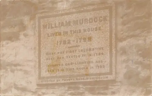 B248 England Redruth William Murdock Erfinder Gedenktafel RPPC Postkarte