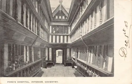 B248 England 1903 Ford's Hospital Interior Coventry Vintage Postkarte