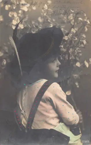 B257 Ethno 1907 Deutscher Junge in deutscher Tracht RPPC Postkarte