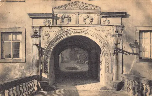 B264 Deutschland 1934 Dresden Schloss Weesenstein Schlosstür Postkarte