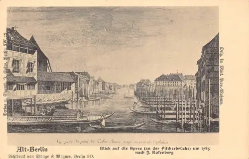 B265 Deutschland Alt Berlin Blick auf Spree Boote Vintage Postkarte