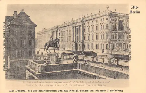 B265 Deutschland Alt Berlin Denkmal des Großen Kurfürsten Schlossdenkmal Postkarte
