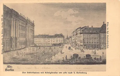 B265 Deutschland Alt Berlin Schlossplatz Königstraße Straßenplatz Postkarte