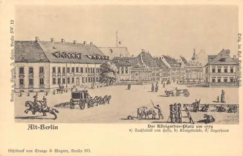 B265 Deutschland Alt Berlin Königsthor Platz Platz Postkarte