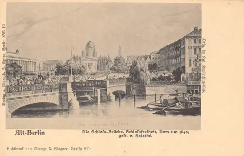 B265 Deutschland Schloss Brücke Alt Berlin Vintage Postkarte