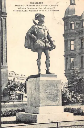 B266 Deutschland Wiesbaden Denkmal Wilhelm von Nassau Denkmal 1909 Postkarte