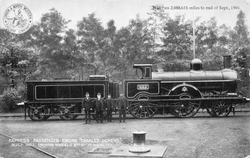 L372 Zug Lokomotive LNWR Express Personenlok Charled Dickens Postkarte