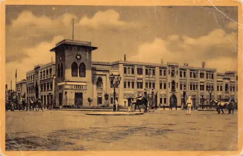 Ägypten Kairo Bahnhof Kamel Vintage Postkarte
