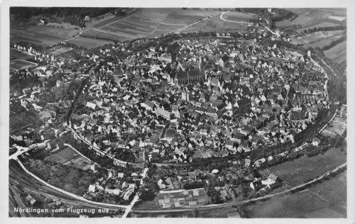 Deutschland Nördlingen Luftaufnahme RPPC Vintage Postkarte