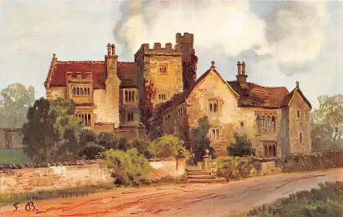 England Throwley Hall Staffordshire Kunst von F Bayerlin Vintage Postkarte