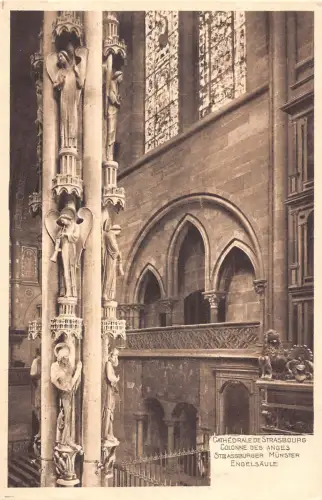 Frankreich Strassburg Straßburg Münster Innenraum Engel Säule Vintage Postkarte