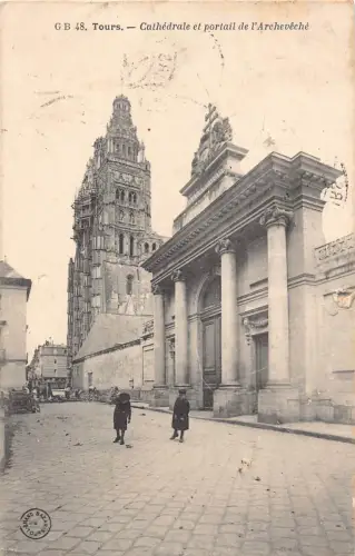 Frankreich 1905 Touren Kathedrale et portail de l'Archeveche Vintage Postkarte