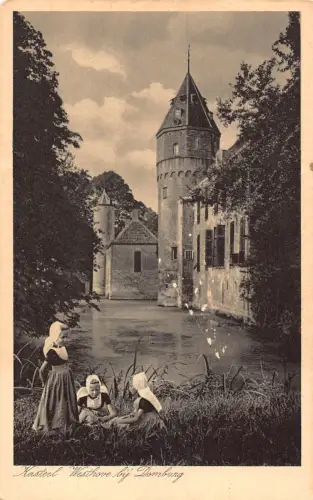 Niederlande Kasteel Westhove bij Schloss Domburg Mädchen Vintage Postkarte