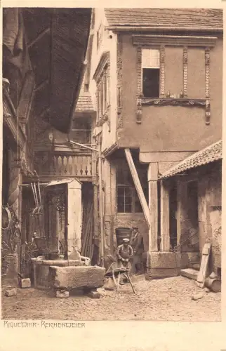 Frankreich Riquewihr Reichenweier Straße und Hausansicht Vintage Postkarte