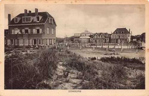 Niederlande Domburg Häuser Vintage Postkarte
