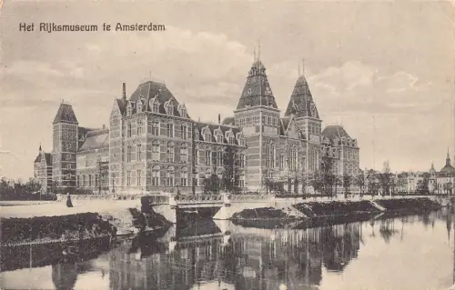 Niederlande Amsterdam Het Rijksmuseum Vintage Postkarte