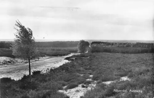 Niederlande Nijverdal Autoweg Road Vintage Postkarte
