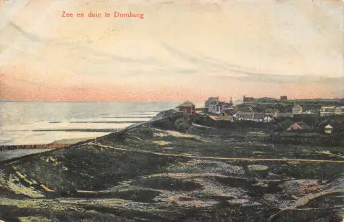 Niederlande Zee en duin te Domburg Meerblick Vintage Postkarte