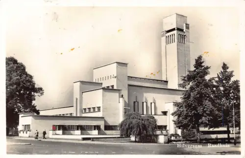 Niederlande 1957 Hilversum Raadhuis Vintage Postkarte