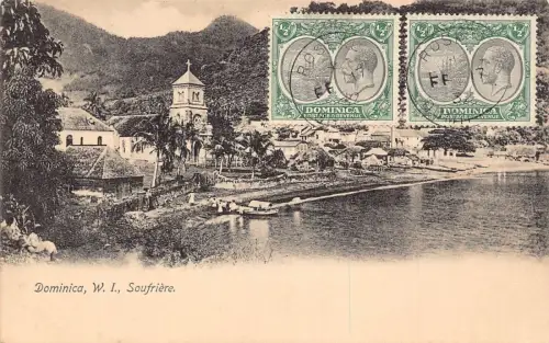 L041 Dominica WI Soufrière 1932 Vintage Postkarte