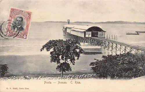 L042 Costa Rica Punta - Arenas Vintage Postkarte