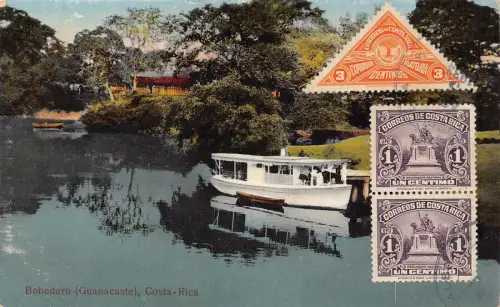 L041 Costa Rica 1932 Bebedero Guanacaste Boot Vintage Postkarte