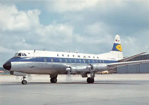 A159 Flugzeug Deutsche Lufthansa Airline Vickers Viscount 814 D-ANAD Postkarte