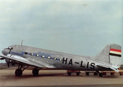 A159 Flugzeug Malew Fluggesellschaft HA-LIS Russian Build Li-2 c/n  Postkarte