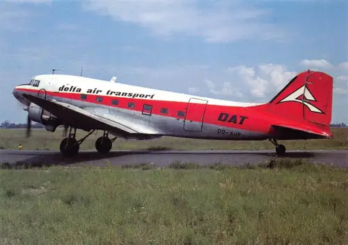 A159 Flugzeug Delta Air Transport OO-AUV am Flughafen Antwerpen Belgien Postkarte