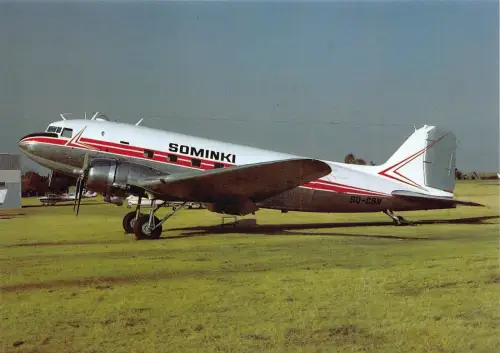 A158 Flugzeug Sominki Airline 9Q-CSN am Rand Airport Südafrika Postkarte