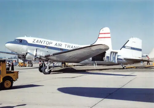 A158 Flugzeug Zantop Lufttransport N620Z Detroit Metropolitan Airport Postkarte