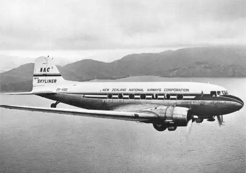 A159 Flugzeug New Zealand National Airways Corporation DC-3 ZK-AOD Postkarte