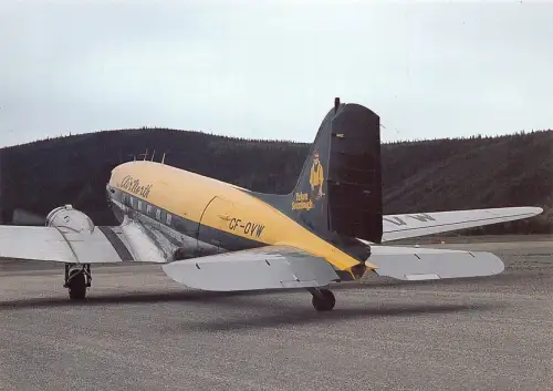 A158 Flugzeug Air North Airline CF-OVW in Dawson City Yukon c/n 12267 Postkarte