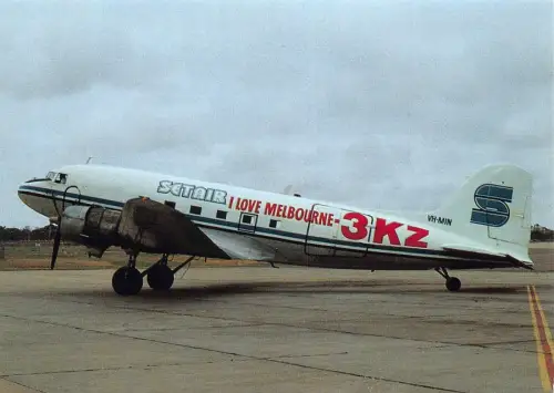 A158 Flugzeug Setair Airlina VH-MIN Sydeney Flughafen Kapitän Bill Osborne Postkarte