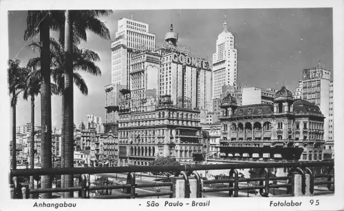 L249 Brasilien 1952 Anhangabau - São Paulo - Brasilien Vintage Postkarte