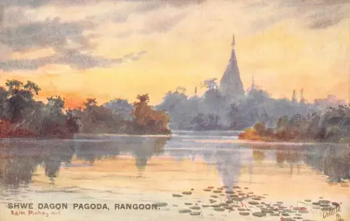 L255 Burma Myanmar Rangun Shwe Dagon Pagode Postkarte
