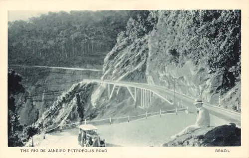 L249 Brasilien THE RIO DE JANEIRO PETROPOLIS ROAD Vintage Postkarte