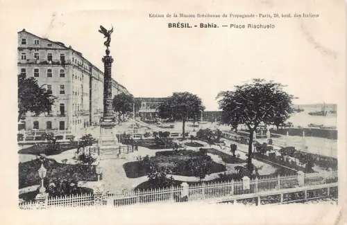 L249 Brasilien BRÉSIL. Bahia. Place Riachuelo Vintage Postkarte