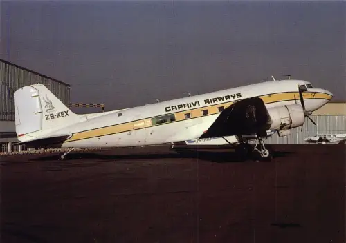 A157 Flugzeug Caprivi Airline ZS-KEX Windhoek Südwestafrika Flughafen Postkarte