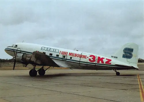 A155 Flugzeug Setair Airline VH-MIN Flughafen Sydney Kapitän Bill Osborne Postkarte