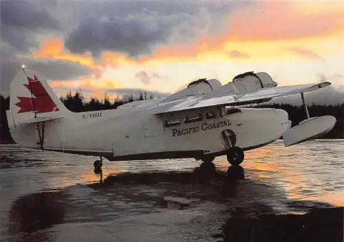 A156 Flugzeug Pacific Coastal Airlines Grumman G-21A Port Hardy Flughafen Postkarte