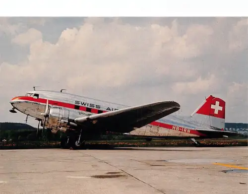 A156 Flugzeug Swissair Fluggesellschaft HB-IRN c/n 33393 am Flughafen Postkarte
