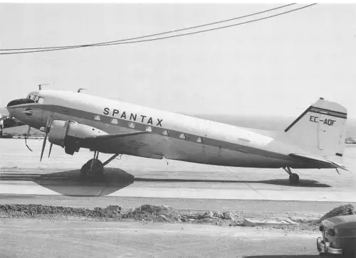 A156 Flugzeug Spantax Airline EC-AQF c/n 26465 am Flughafen Postkarte