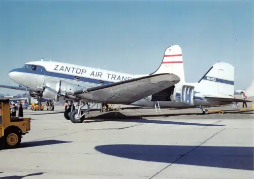 A155 Flugzeug Zantop Air Transportat N620Z Detroit Metropolitan Flughafen Postkarte