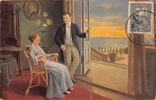 L412 Rumänien 1921 Timisoara Kunst Gemälde Vintage Postkarte