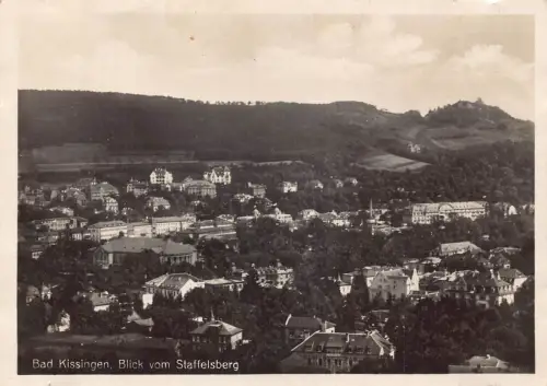 A151 Deutschland 1931 Bad Kissingen Blick vom Staffelsberg RPPC Vintage Postkarte