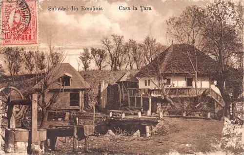 L412 Rumänien 1912 Casa la tara traditionelles Haus Postkarte